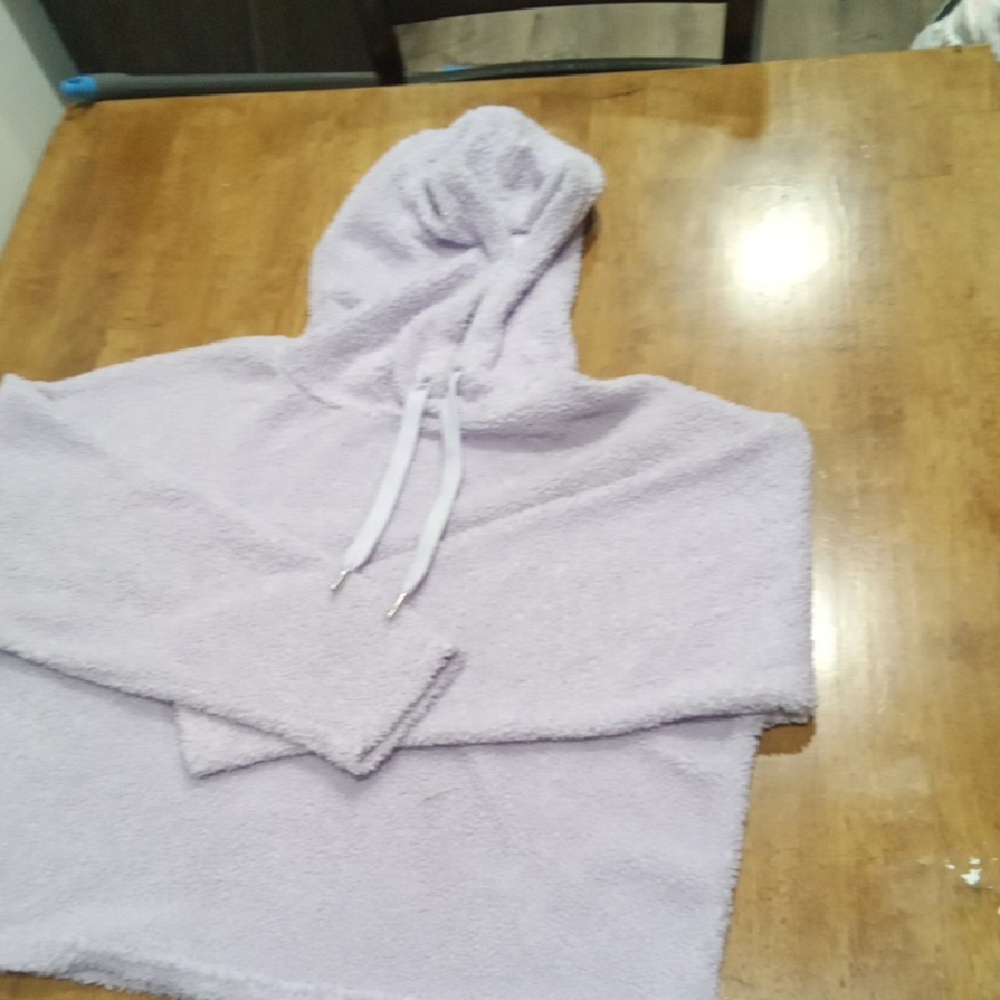 Purple Long Sleeve Boxy Crop Sweatshirt